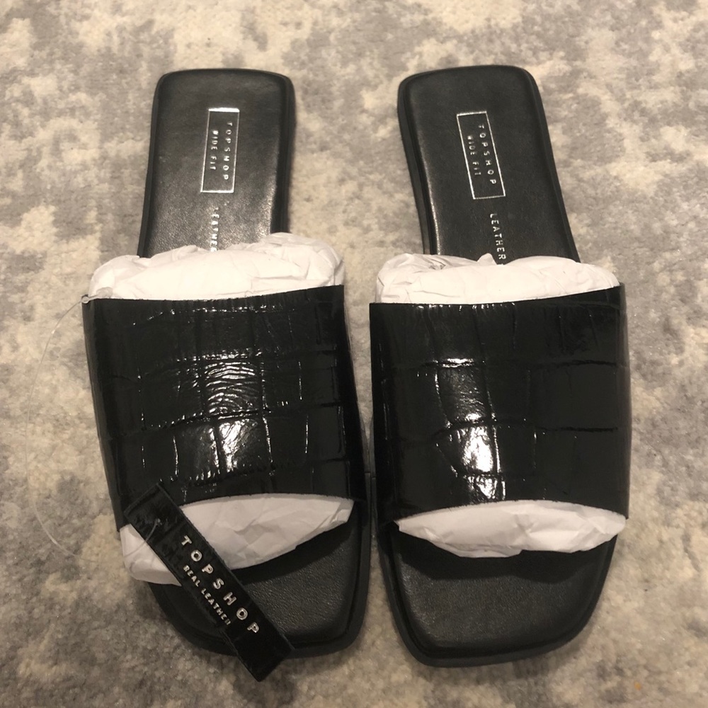 Leather slides